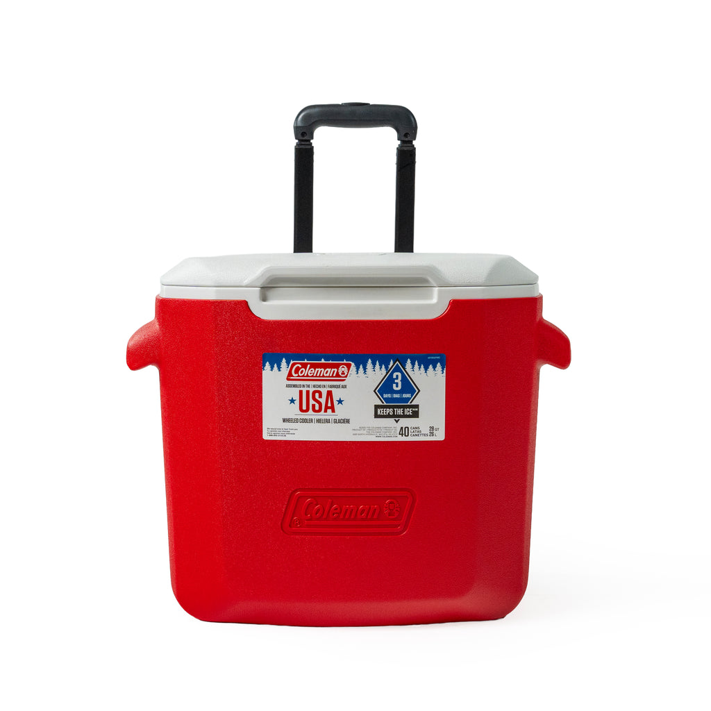 HIELERA 28 QT ROJA CON RUEDAS