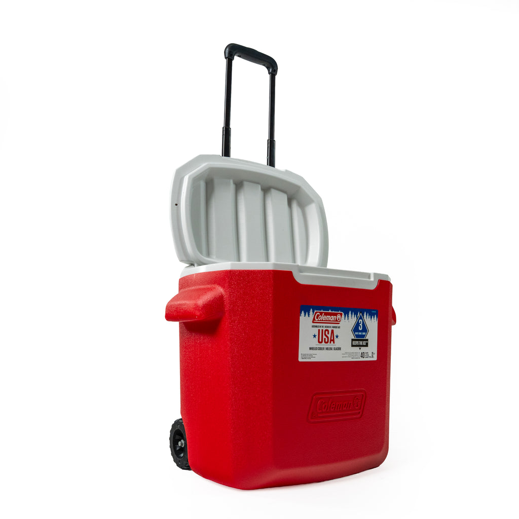 HIELERA 28 QT ROJA CON RUEDAS