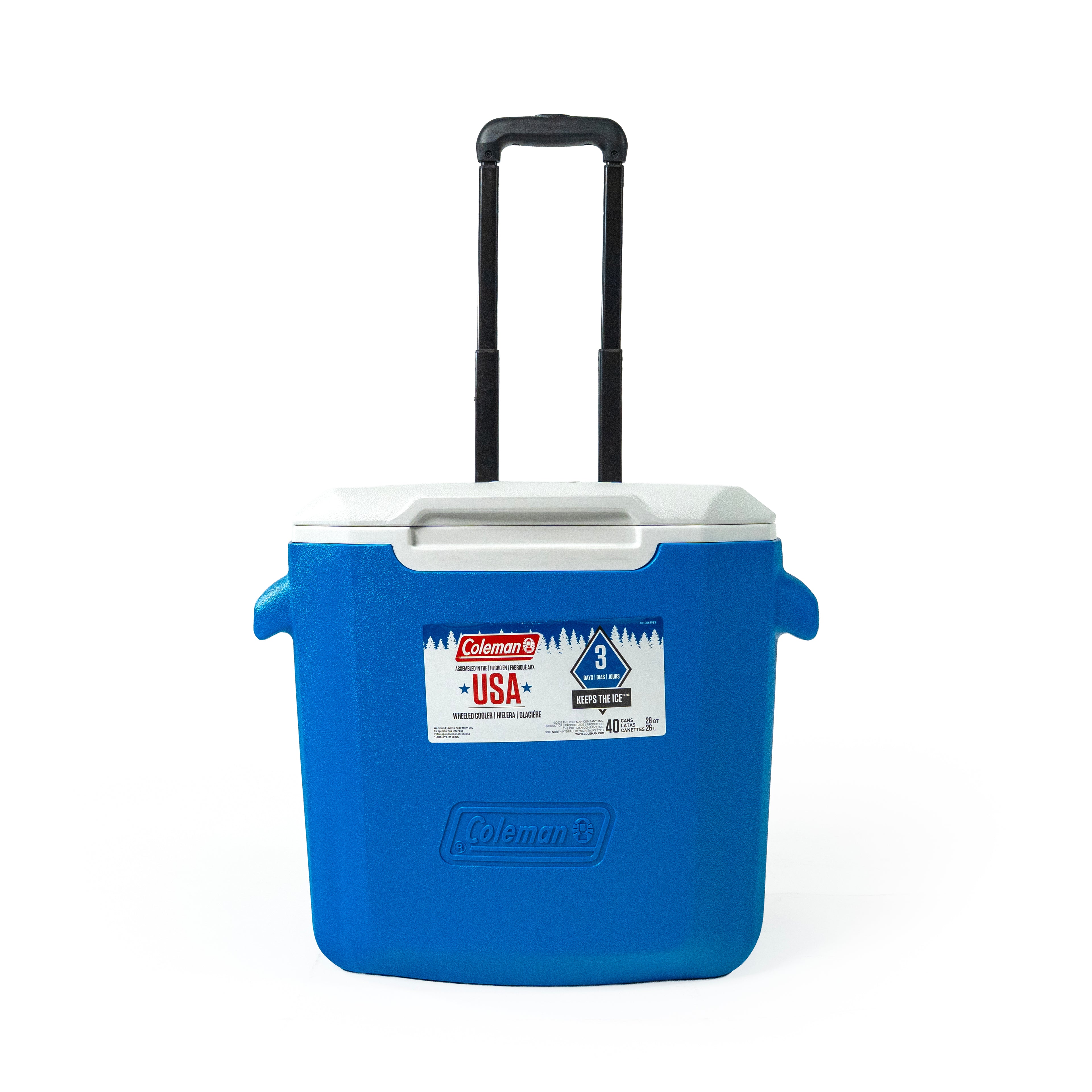HIELERA 28 QT AZUL CON RUEDAS