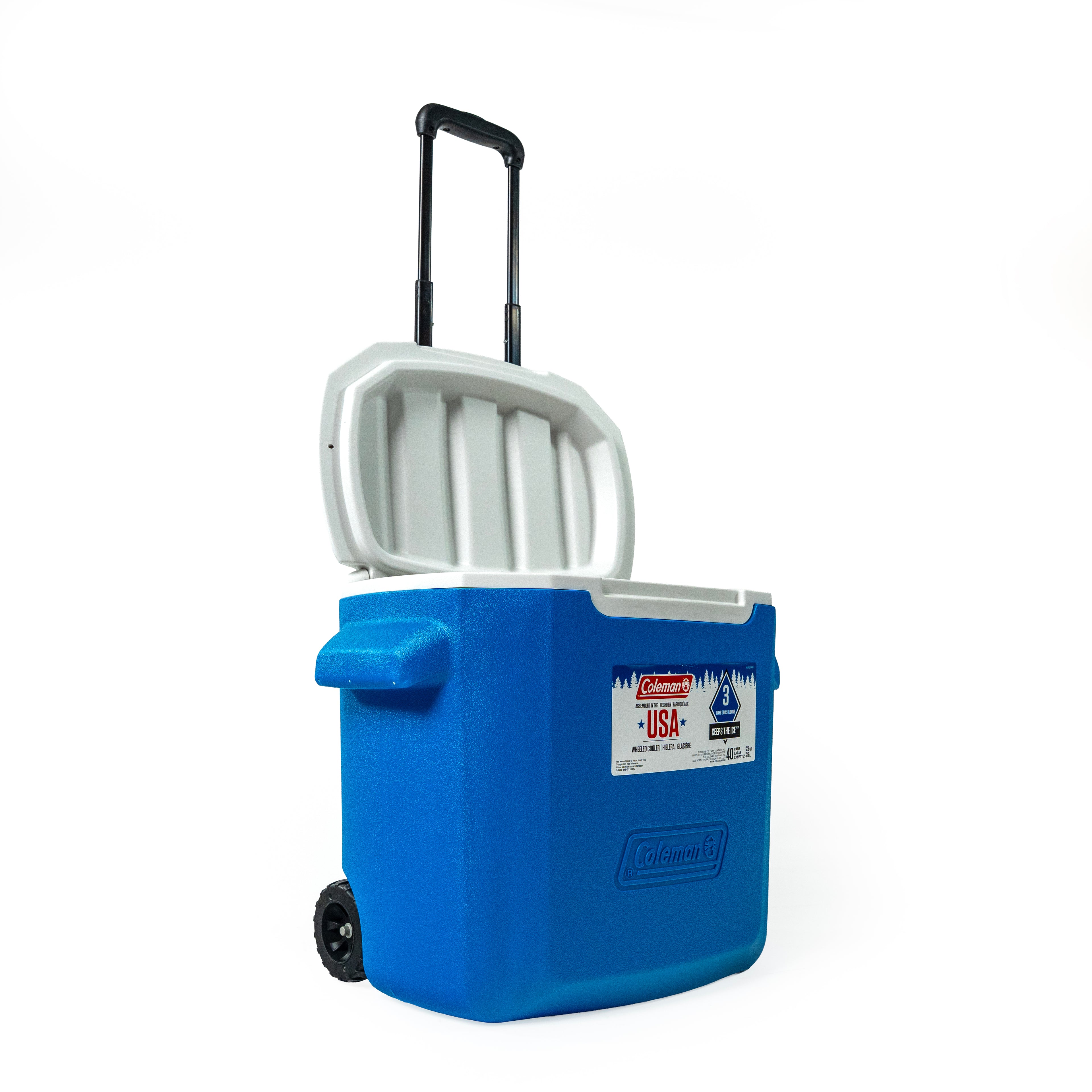 HIELERA 28 QT AZUL CON RUEDAS
