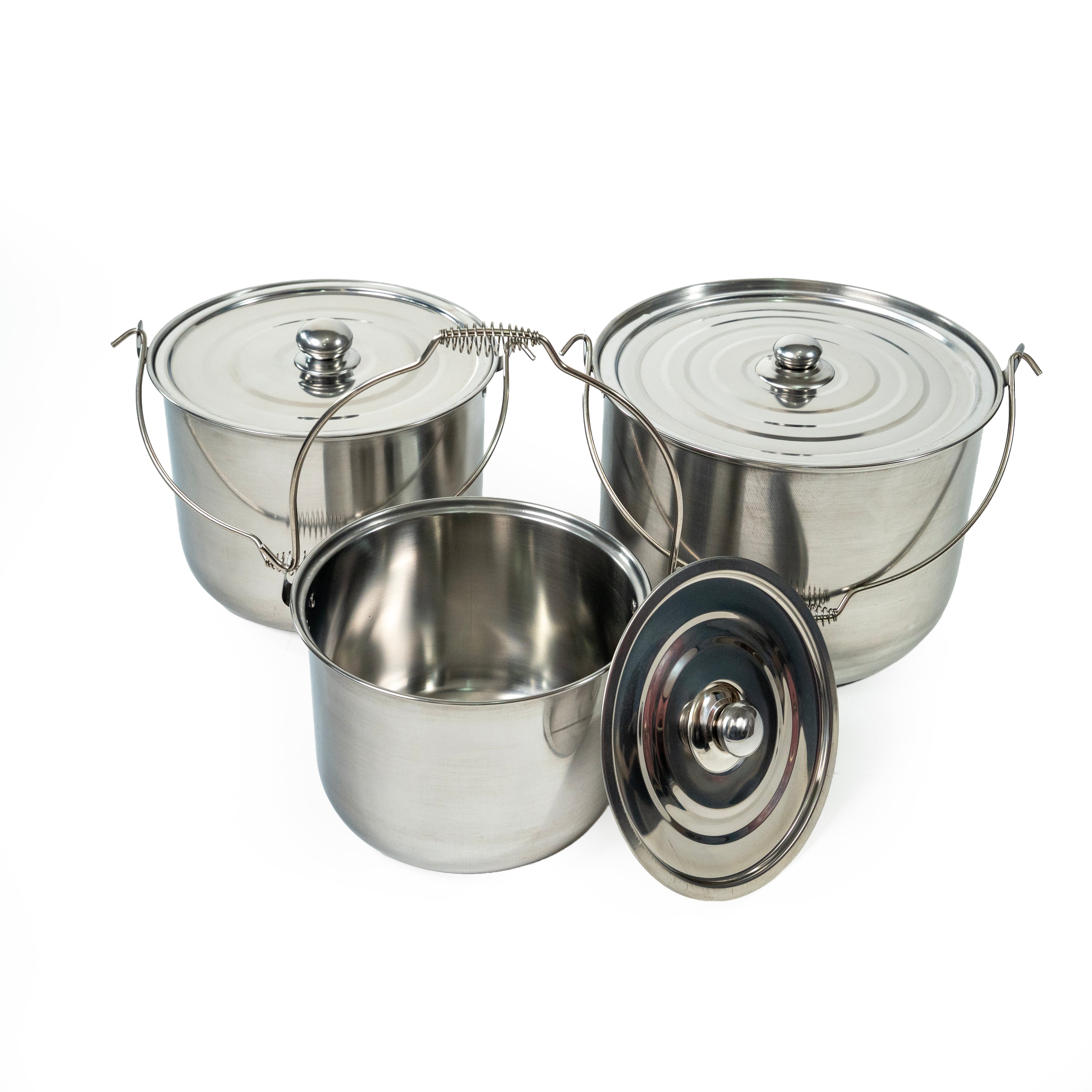 JGO. DE 3 OLLAS CONVEXAS 24, 28 Y 32 A.INOX. DOBLE FUERTE