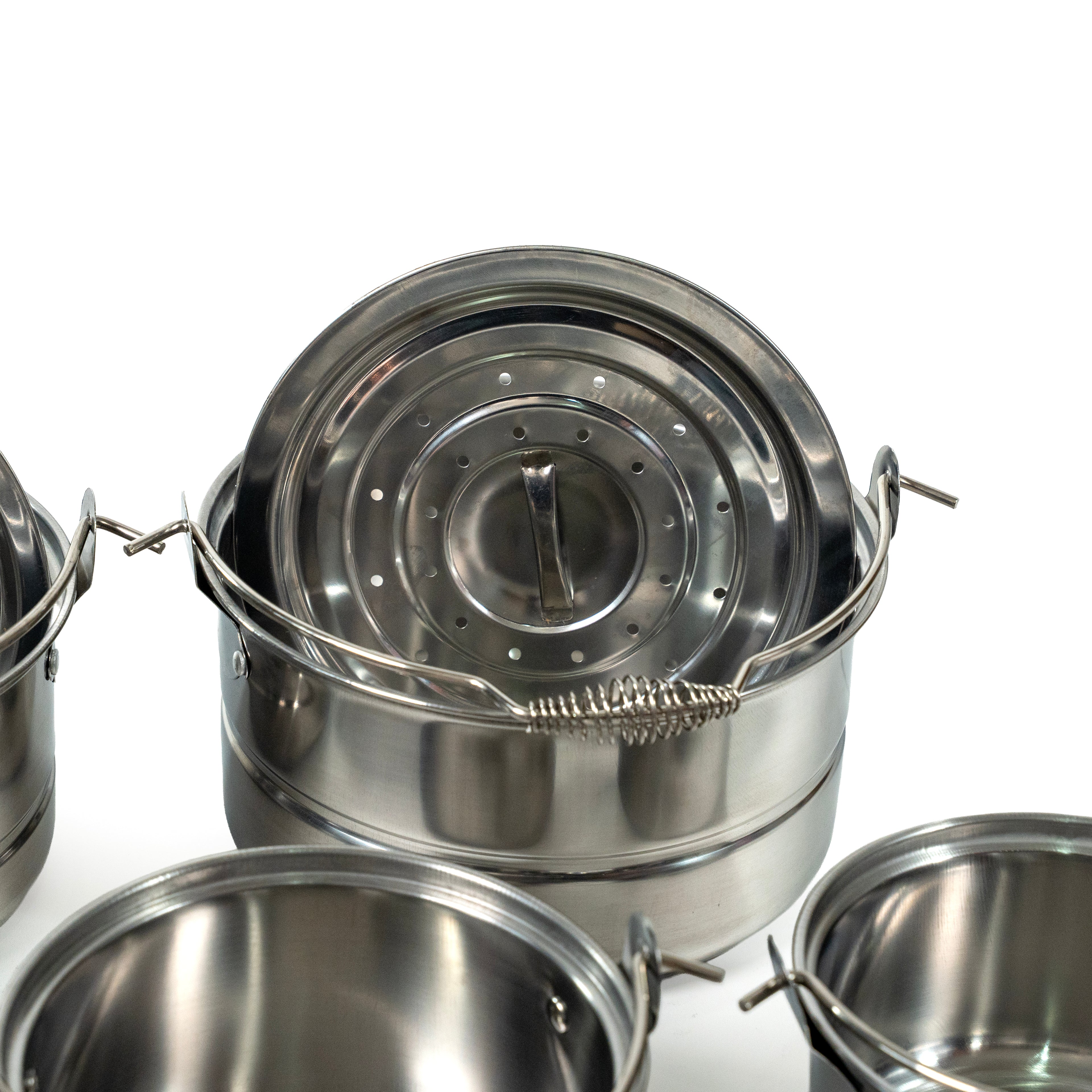 JUEGO DE 5 OLLITAS CON VAPORERA