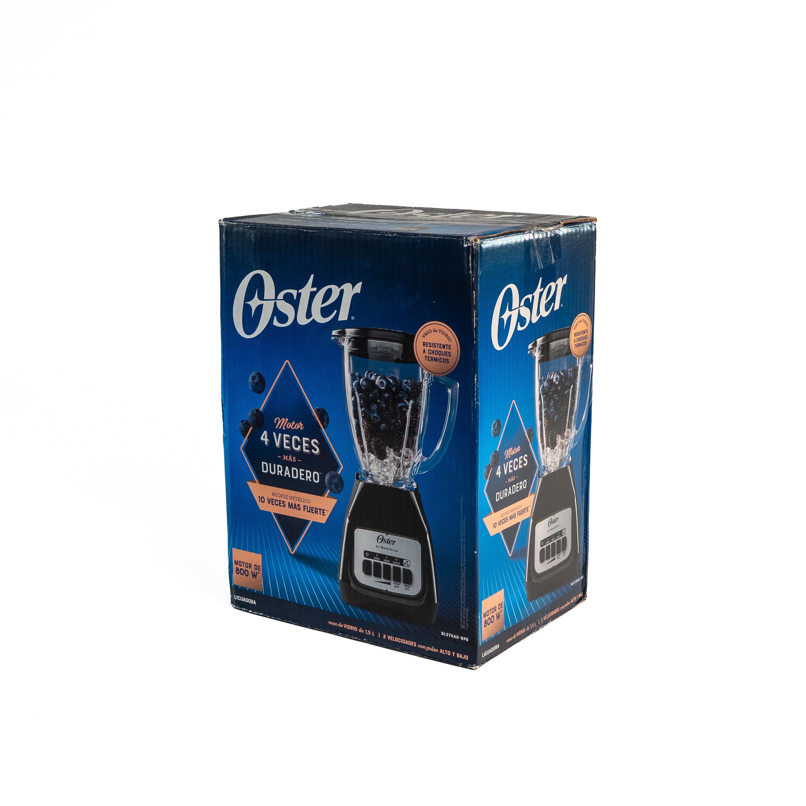 LICUADORA VASO VIDRIO NEGRA CON BOTON