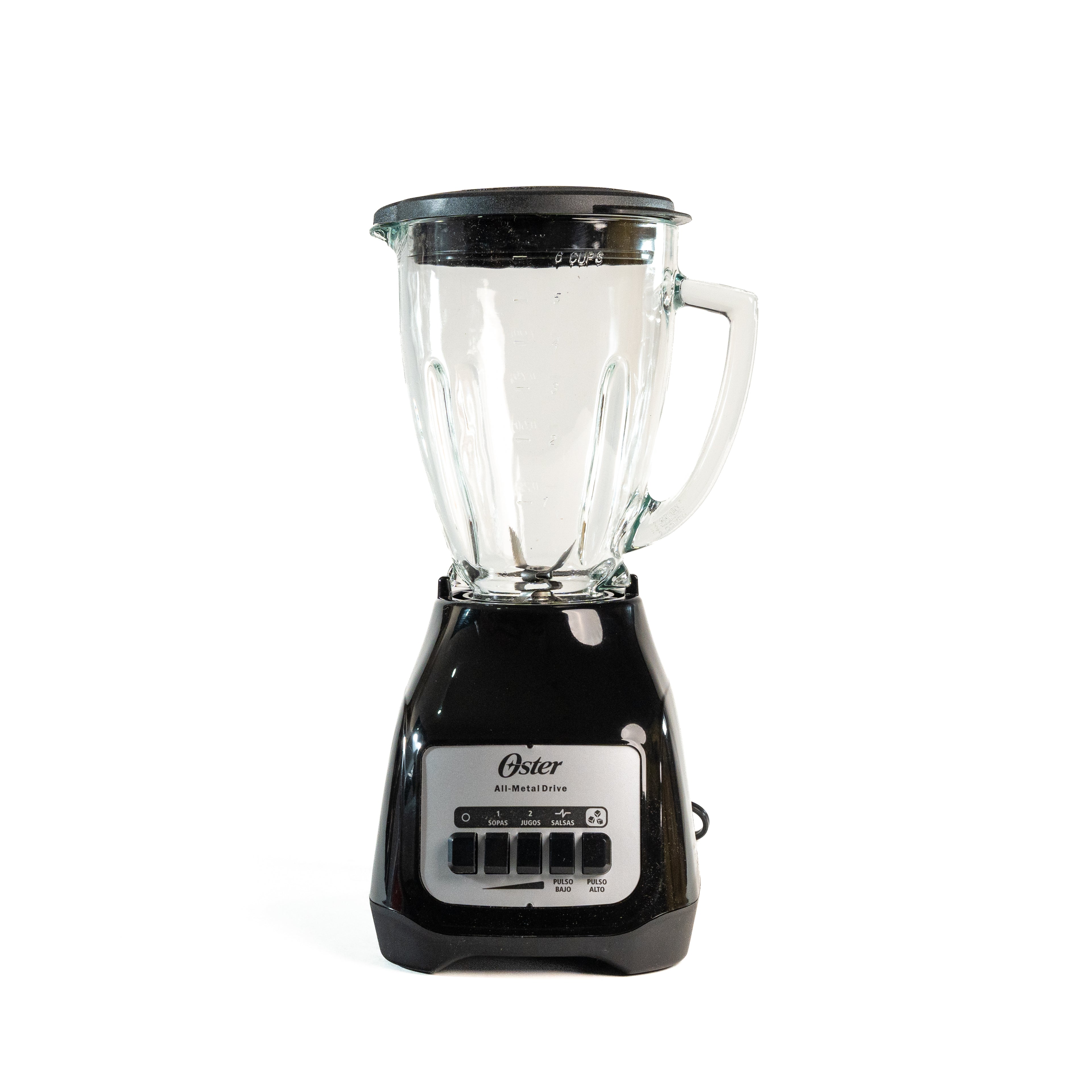 LICUADORA VASO VIDRIO NEGRA CON BOTON