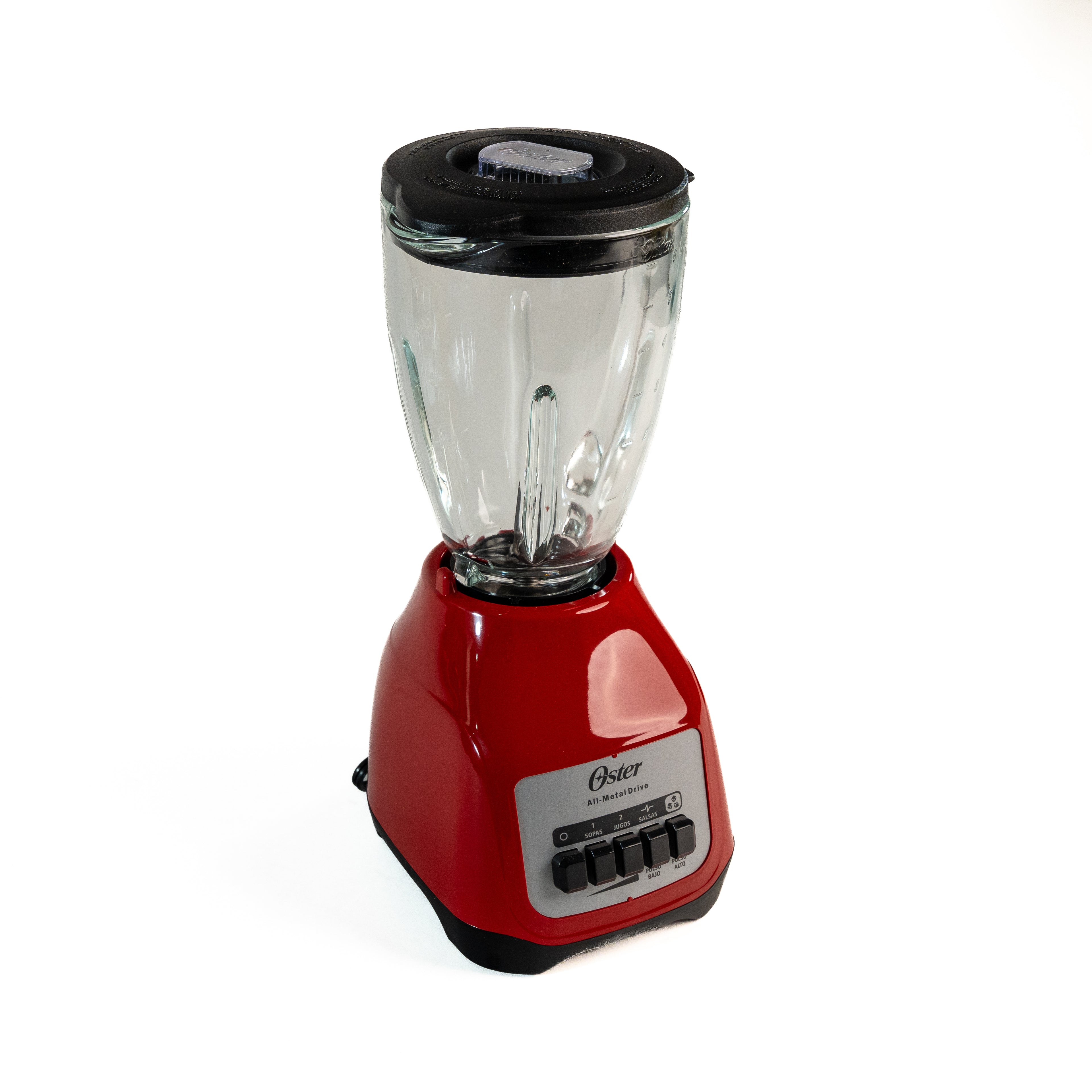 LICUADORA VASO VIDRIO ROJA CON BOTON