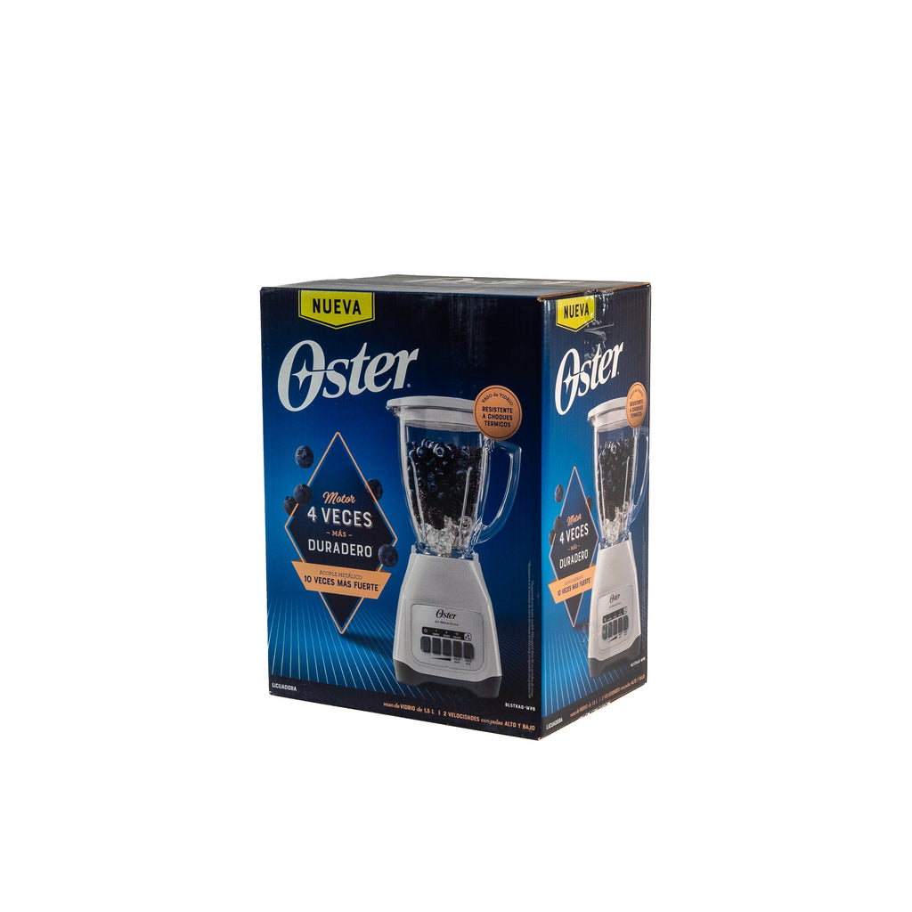 LICUADORA VASO VIDRIO BLANCA CON BOTON