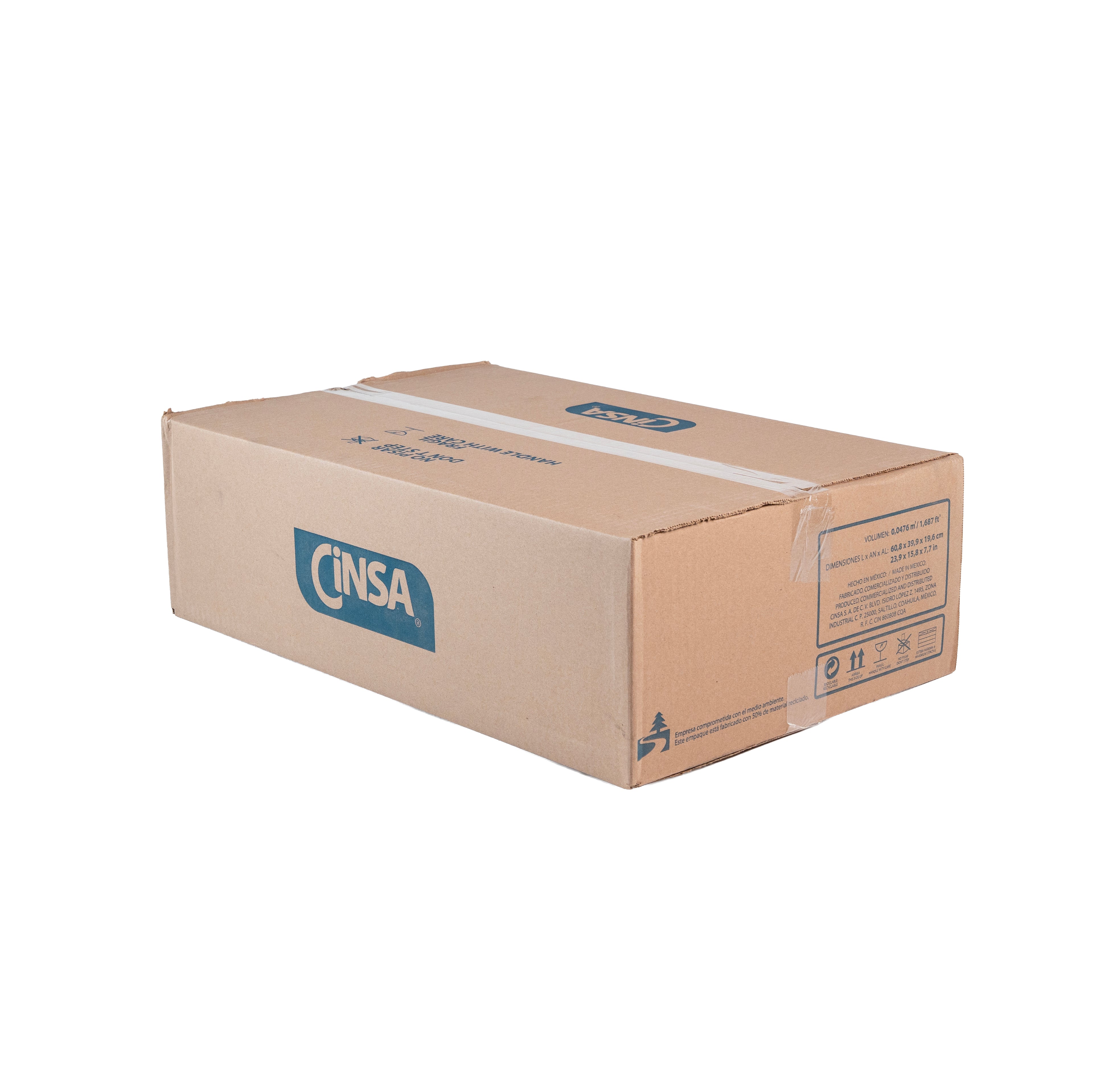 VASO RECTO 18 AZUL TURQUEZA TRES (Caja con 6 piezas)