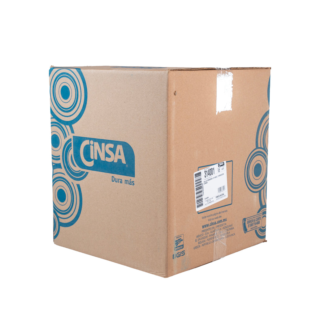 OLLA CONVEXA 14 AZUL TURQUEZA CINSA (Caja con 12 piezas)