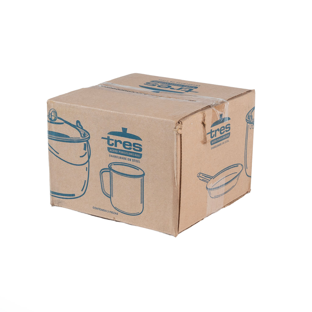 TAZA BOLA 18 SIN ANILLO BLANCO JASP FILO NEGRO (Caja con 6 piezas)
