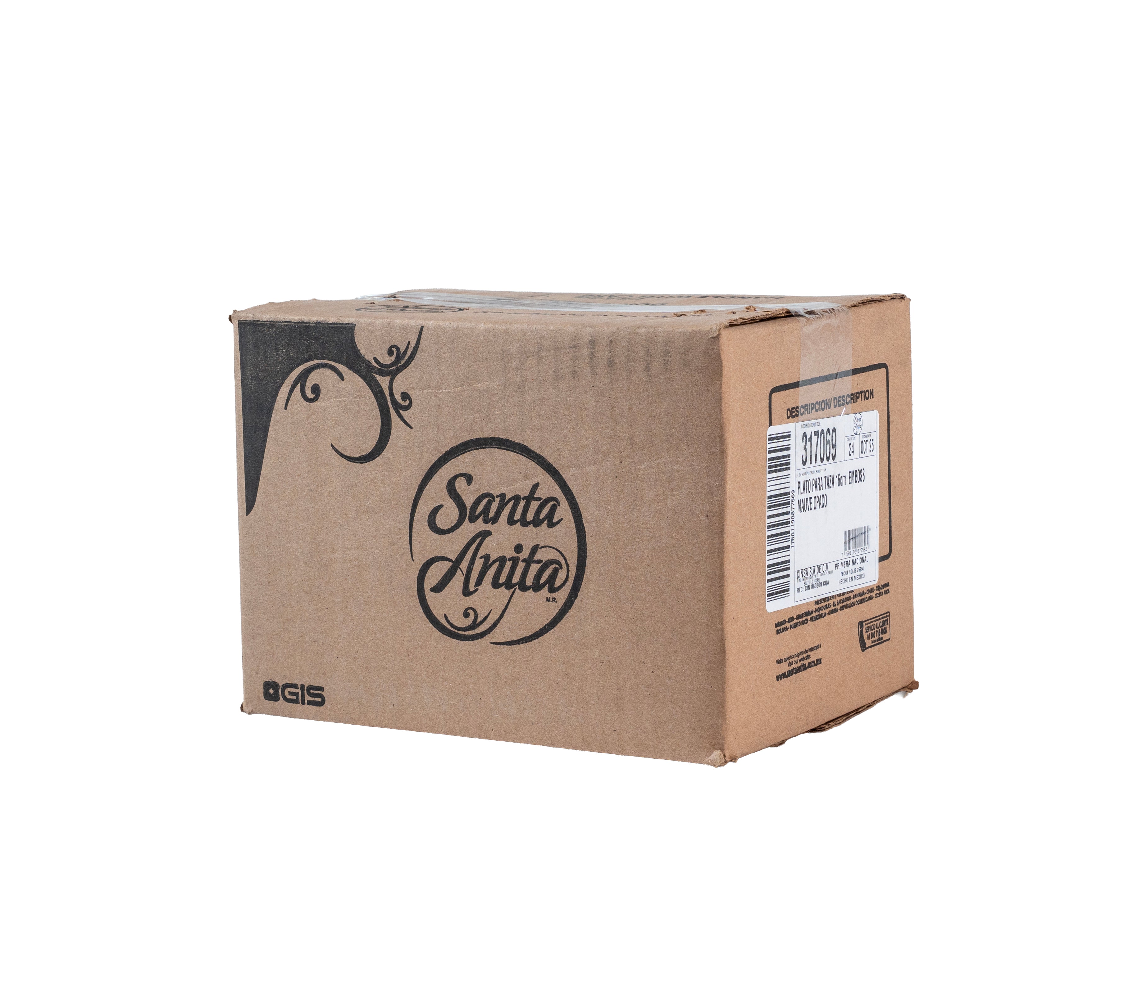 PLATO PARA TAZA EMBOSS MAUVE (Caja con 24 piezas)