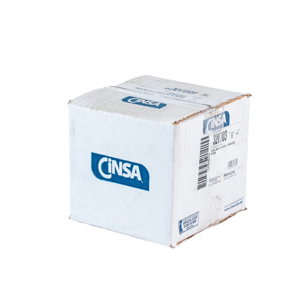 TAZA BOLA 14 AZUL TURQUESA CINSA (Caja con 6 piezas)