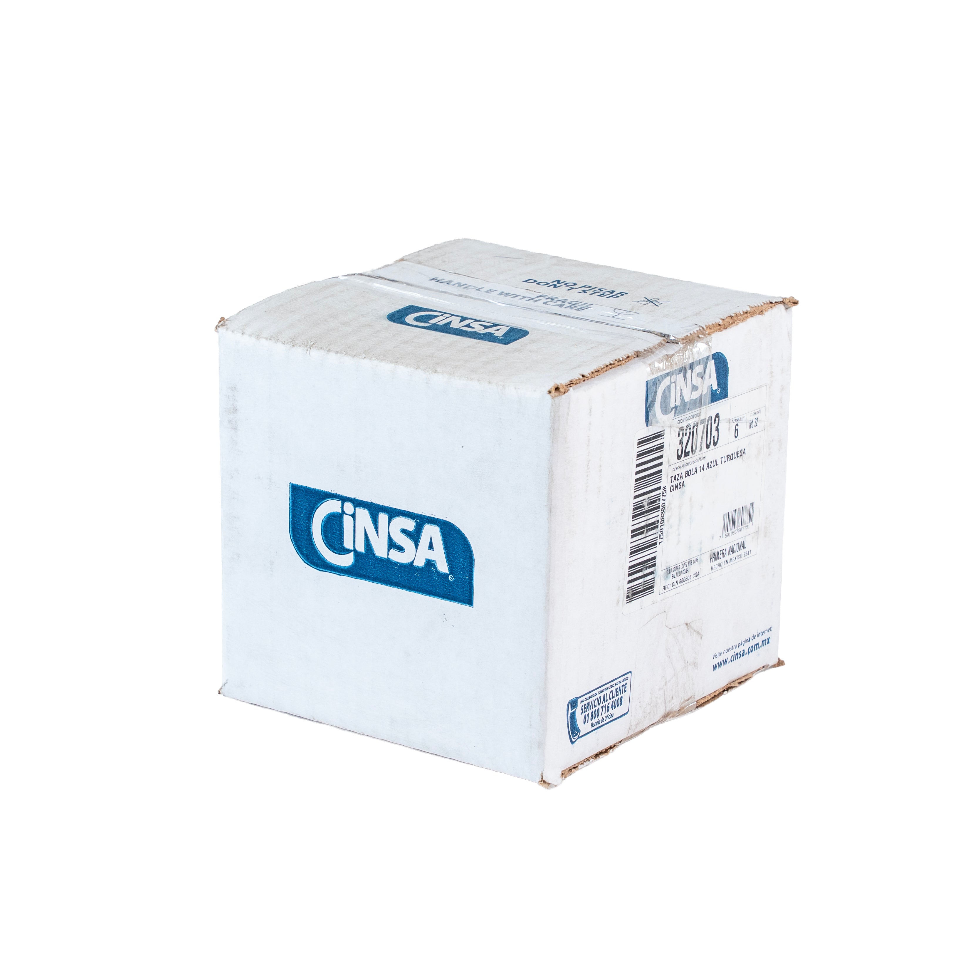 TAZA BOLA 14 AZUL TURQUESA CINSA (Caja con 6 piezas)