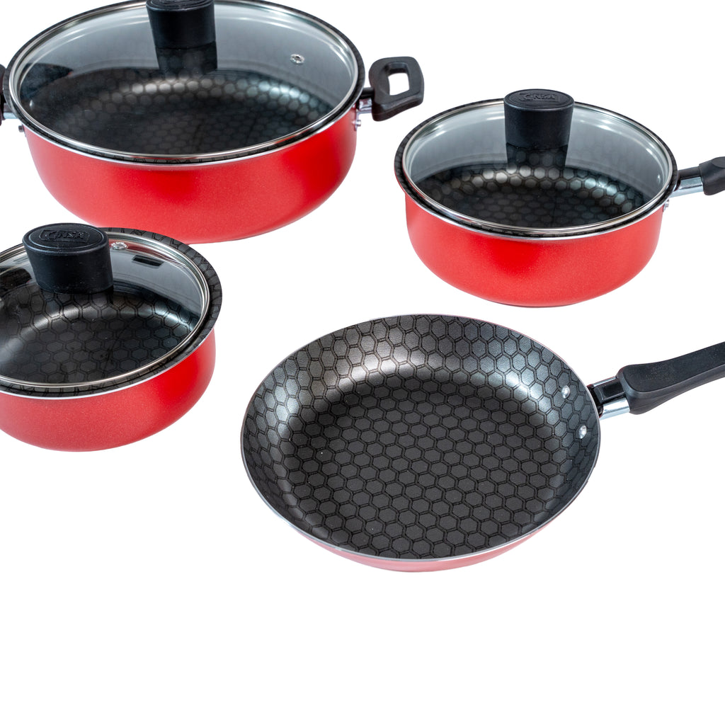 BATERIA ALUMINIO ESENCIAL 7 PZ ROJO CINSA