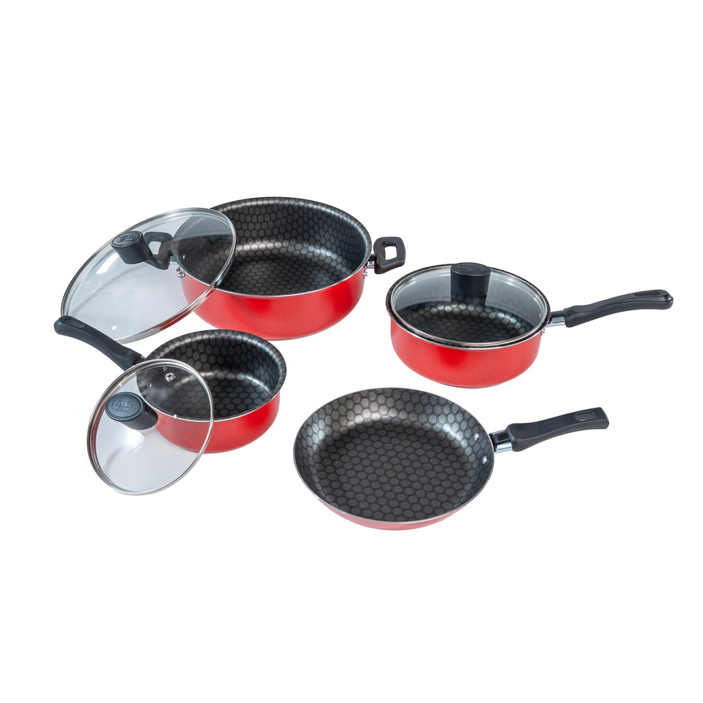 BATERIA ALUMINIO ESENCIAL 7 PZ ROJO CINSA