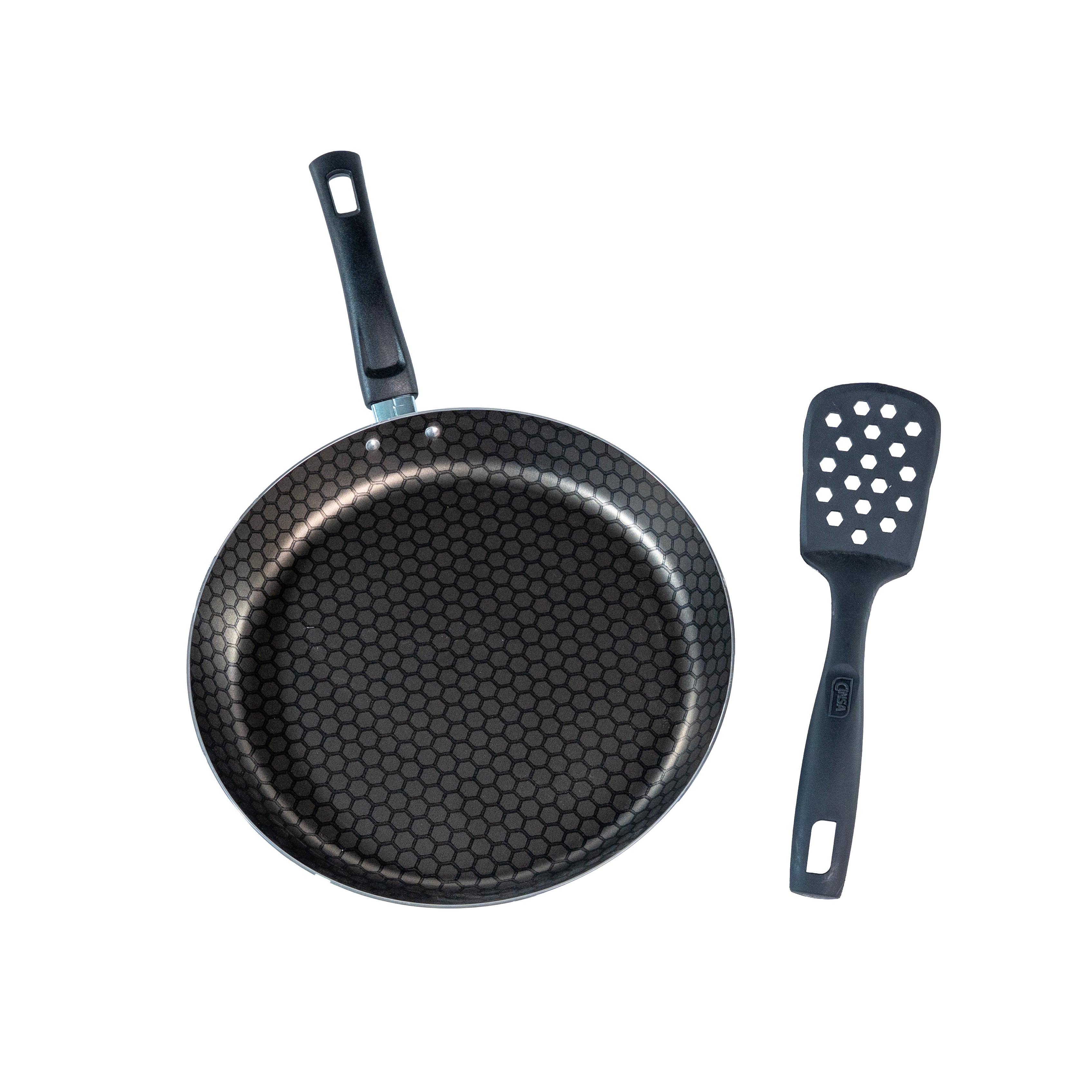 SARTEN ALUMINIO CINSA ESENCIAL 30CMS THERMOCELL Y UTENSILIO (Caja con 6 piezas)