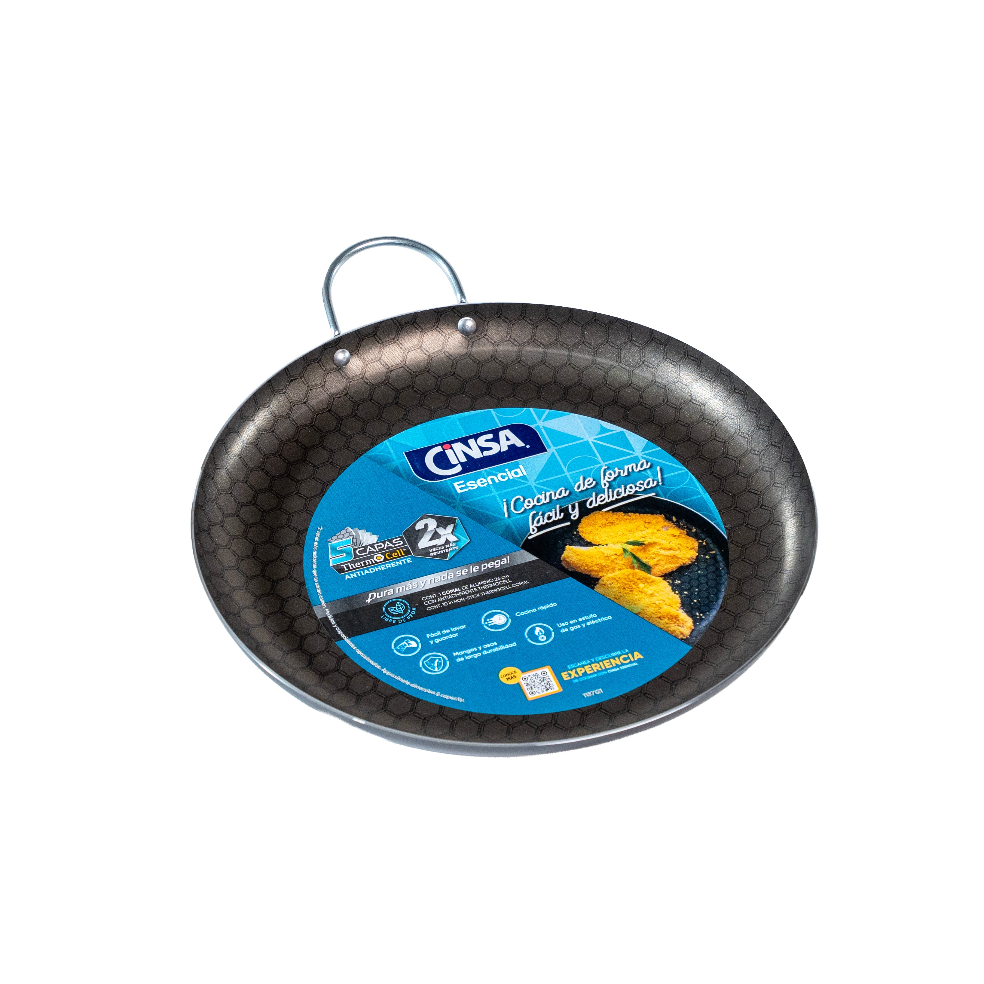 COMAL ALUMINIO ESENCIAL 26 CMS NEGRO C/THERMOC (Caja con 8 piezas)