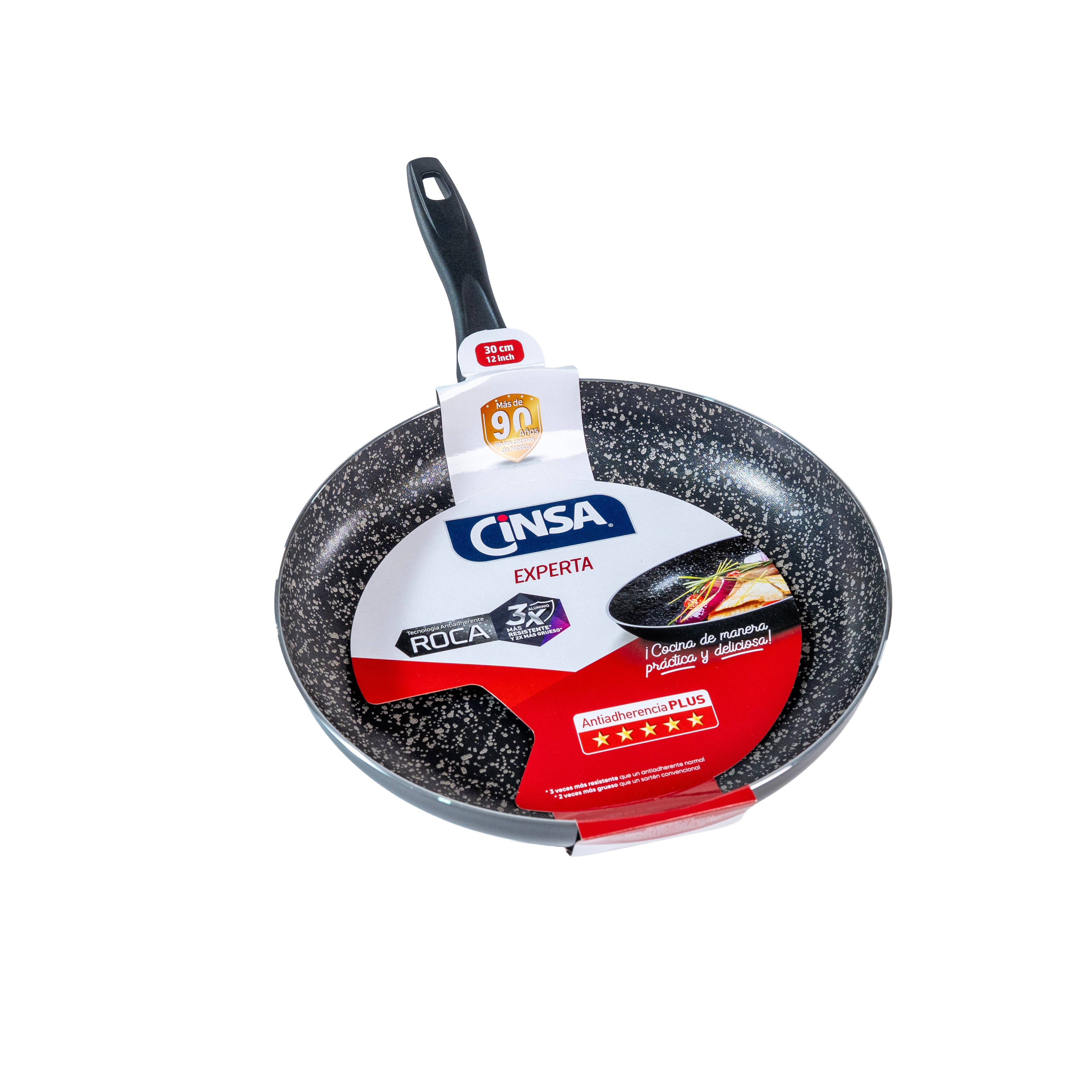 SARTEN ALUMINIO EXPERTA 30 CM ROCA NEGRO (Caja con 6 piezas)