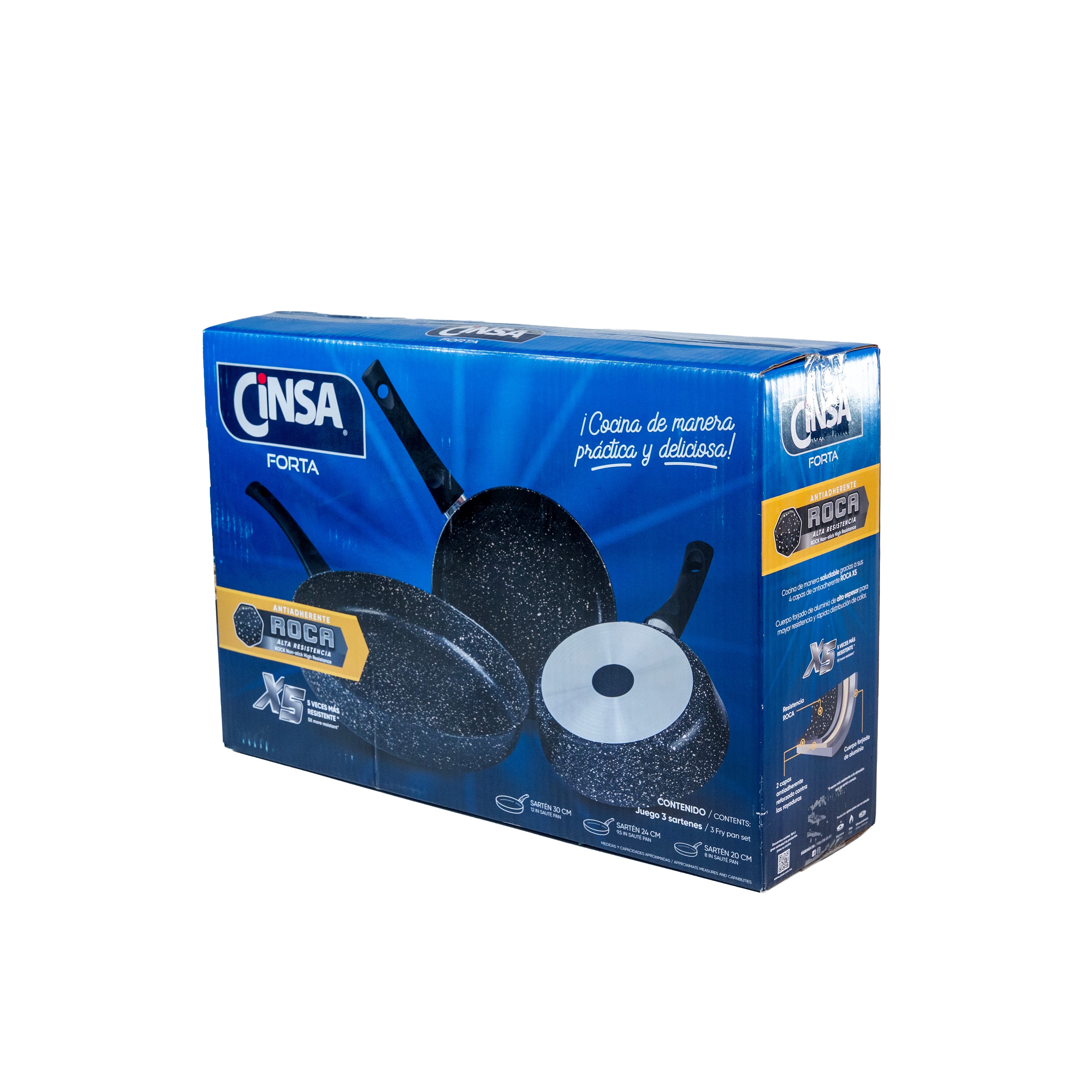 JUEGO SARTEN ALUMINIO FORJADO 20, 24, 30 ROCA