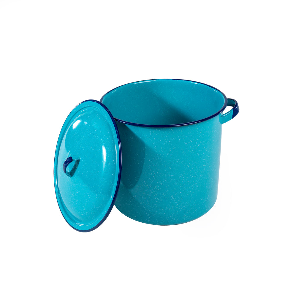 OLLA RECTA 28 OREJAS ROLADAS AZUL TURQUEZA (Caja con 4 piezas)