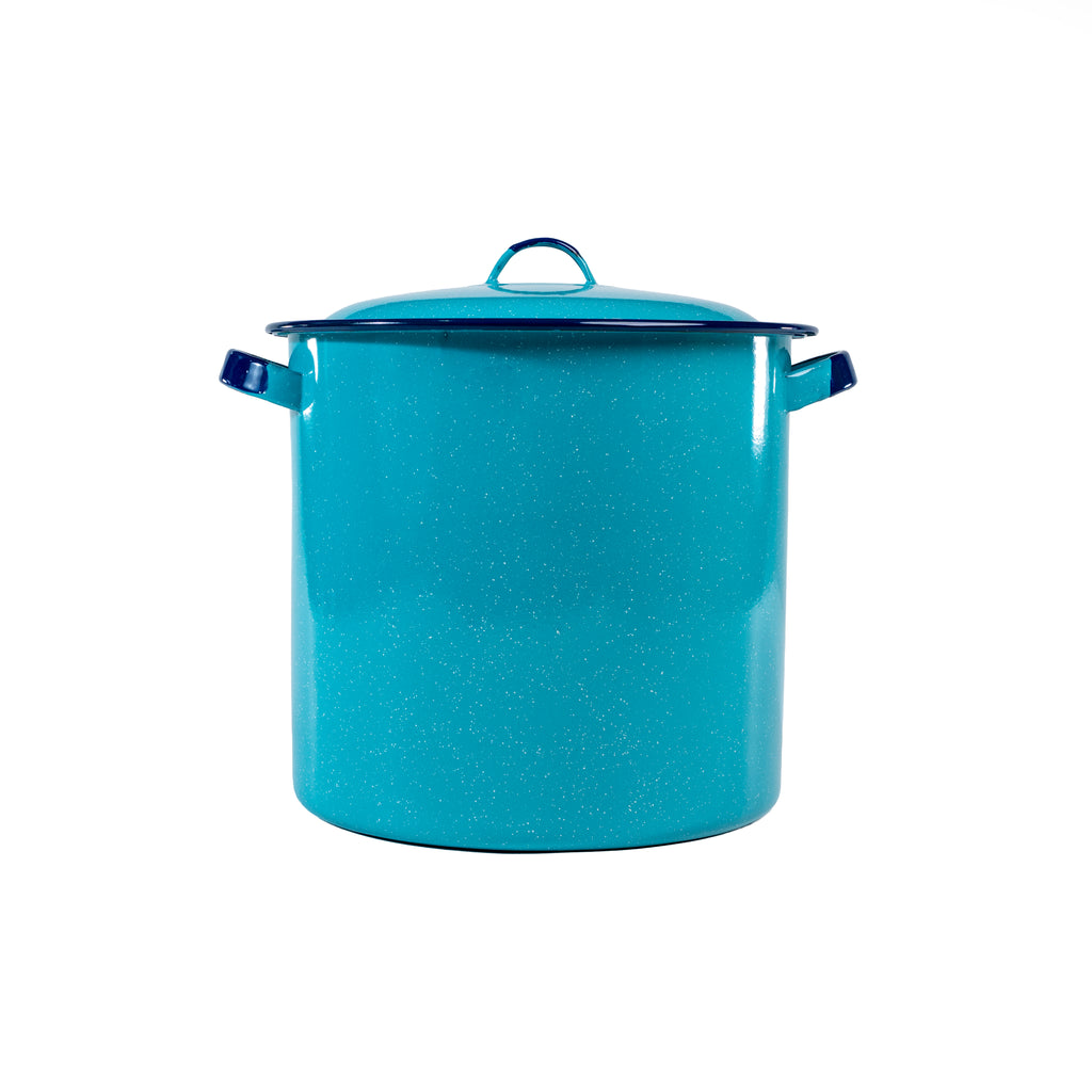 OLLA RECTA 28 OREJAS ROLADAS AZUL TURQUEZA (Caja con 4 piezas)