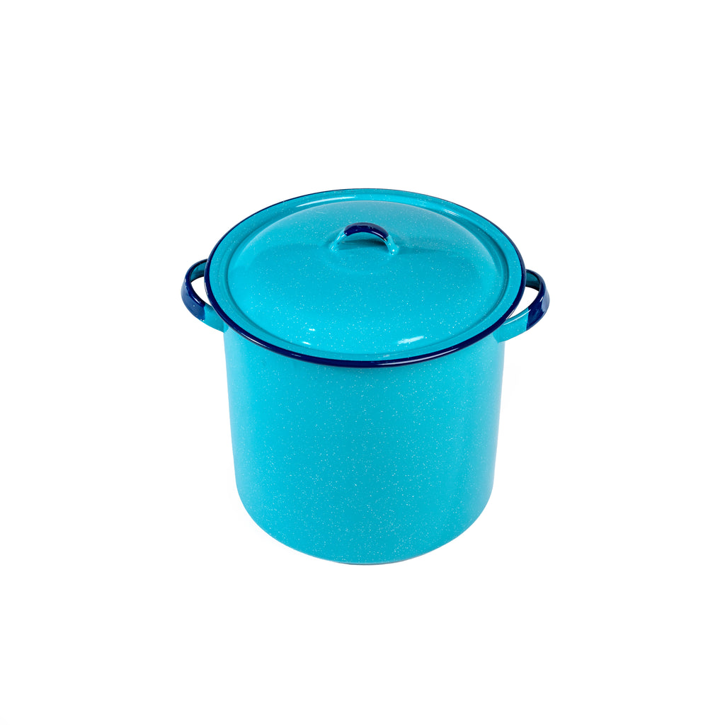 OLLA RECTA 28 OREJAS ROLADAS AZUL TURQUEZA (Caja con 4 piezas)