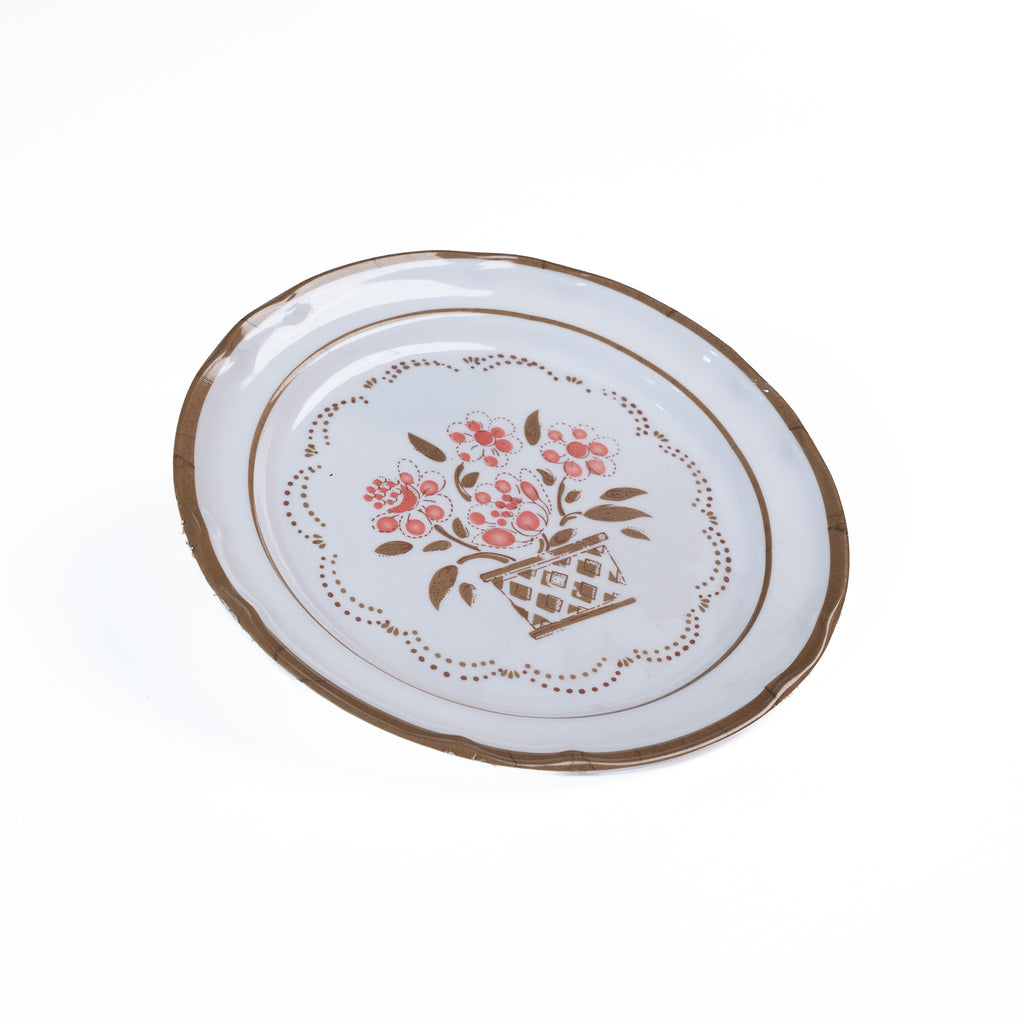 PLATO PASTEL DE 8" FLOR DE OTOÑO (Caja con 144 piezas)