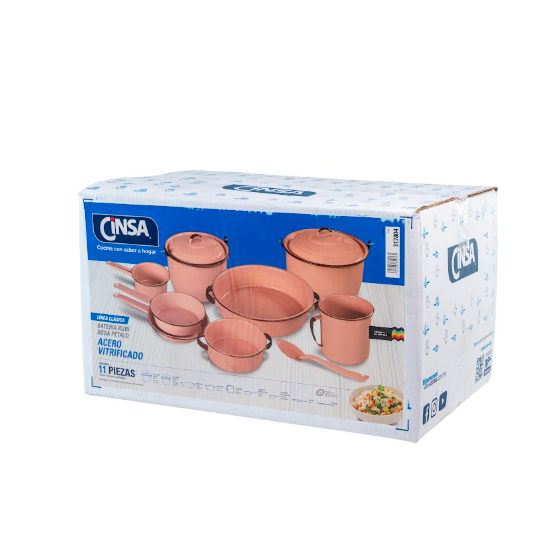 BATERIA RUBI ROSA PETALO JASP (Caja con 11 piezas)