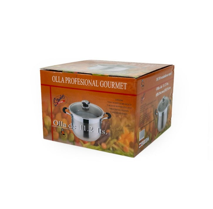 OLLA ACERO PROF GOURMET No. 26 DE 11.2 LTS T/V