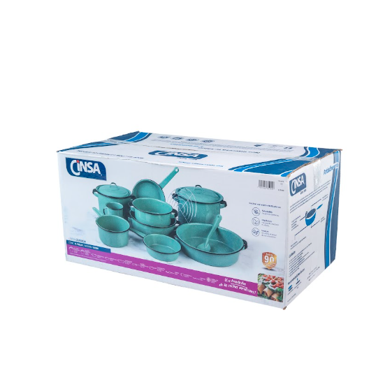 BATERIA YAQUI VERDE JADE (Caja con 13 piezas)