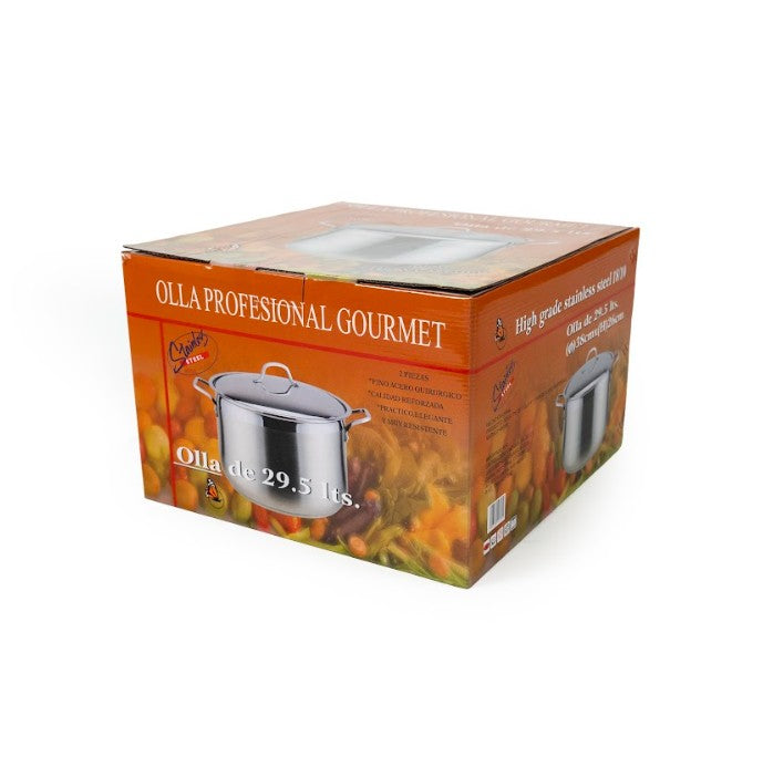 OLLA CONVEXA DE ACERO PROF GOURMET No. 38 29.5 LTST/M