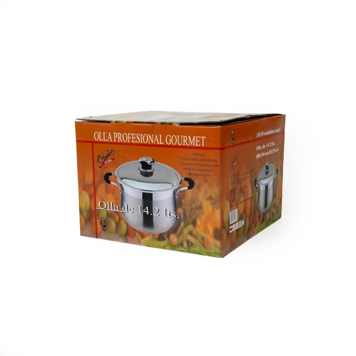 OLLA ACERO PROF GOURMET No. 28 DE 14.2 LTS T/M