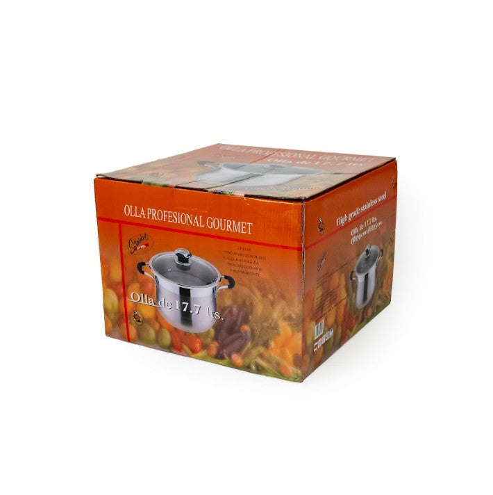 OLLA ACERO PROF GOURMET No. 30 DE 17.7 LTS T/V