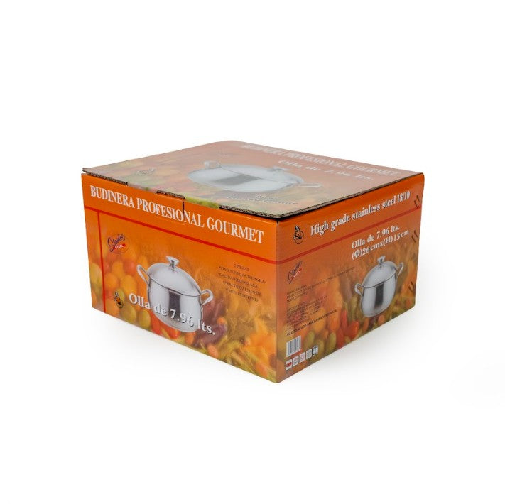 OLLA ACERO MANZANITA GOURMET No. 26 DE 8.6 LTS T/M