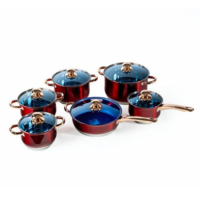 BATERIA ZAFIRO 12 PIEZAS ROJA
