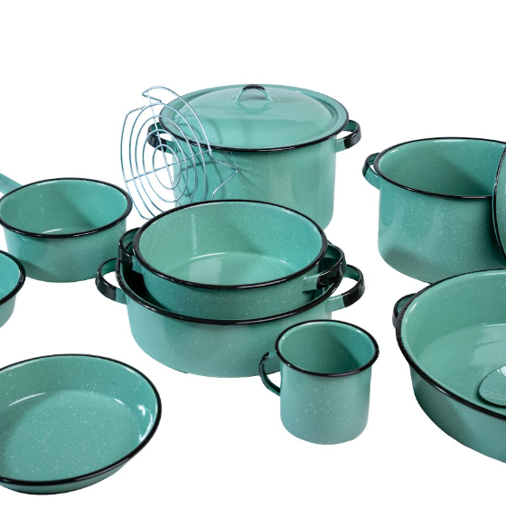 BATERIA YAQUI VERDE JADE (Caja con 13 piezas)