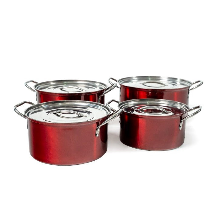 JUEGO DE BUDINERAS ROJAS