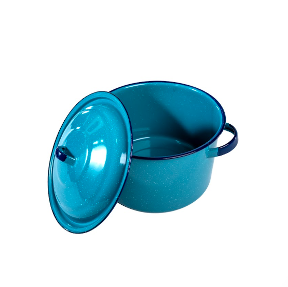 OLLA RECTA 24 OREJAS ROLADAS AZUL TURQUEZA (Caja con 4 piezas)