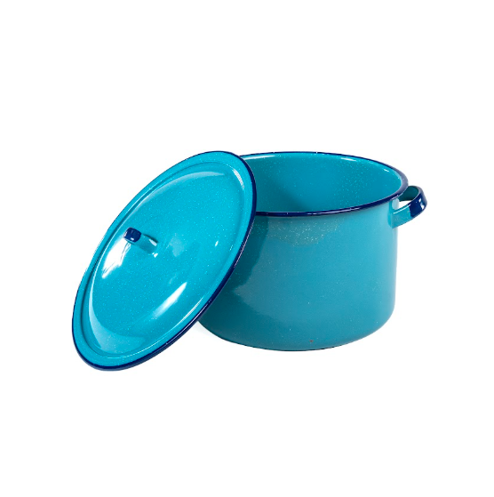OLLA RECTA 26 OREJAS ROLADAS AZUL TURQUEZA (Caja con 4 piezas)