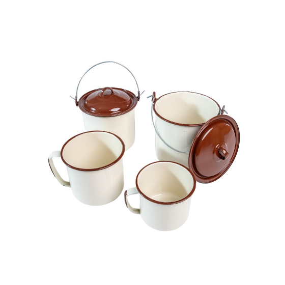 JUEGO LECHERO 6 PZAS CREMA MARCA TRES