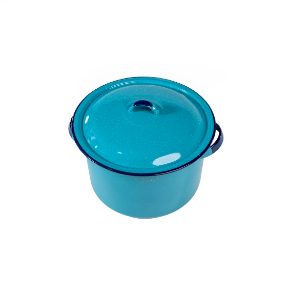 OLLA RECTA 26 OREJAS ROLADAS AZUL TURQUEZA (Caja con 4 piezas)