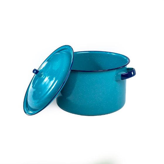 OLLA RECTA 24 OREJAS ROLADAS AZUL TURQUEZA (Caja con 4 piezas)