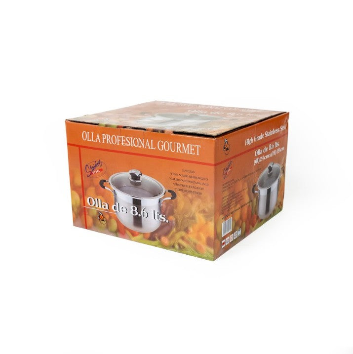 OLLA ACERO PROF GOURMET No. 24 DE 8.6 LTS T/V